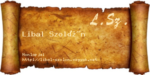 Libal Szolón névjegykártya
